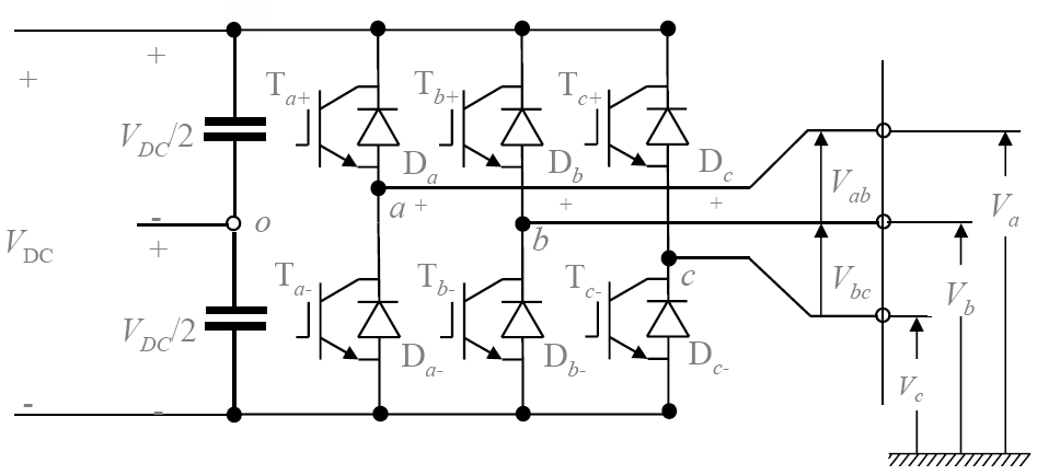 The topology of a conventional two-level VCS using IGBT switches